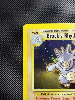Brock's Rhydon 2/132 Holo Rare Gym Heroes Pokemon Near Mint - Image 4