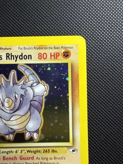 Brock's Rhydon 2/132 Holo Rare Gym Heroes Pokemon Near Mint - Image 5