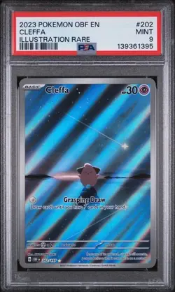PSA 9 2023 Pokemon Obsidian Flames Illustration Rare 202/197 Cleffa SIR - Image 1