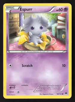 Espurr Common BKP 58/122 LP Pokemon TCG - Image 1