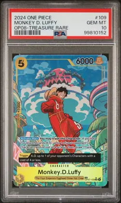 2024 ONE PIECE OP08-TWO LEGENDS TREASURE RARE #109 MONKEY D. LUFFY PSA 10 - Image 1
