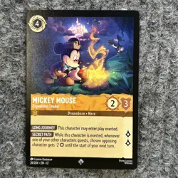 Disney Lorcana Wilds Unknown Mickey Mouse Expedition Leader 26/204 Super Rare NM - Image 1