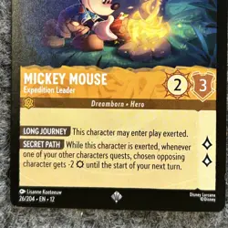 Disney Lorcana Wilds Unknown Mickey Mouse Expedition Leader 26/204 Super Rare NM - Image 4