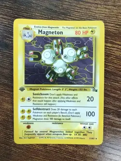Pokemon 1999 Fossil Holo Rare Magneton 1st Edition 11/62 LP - Image 1
