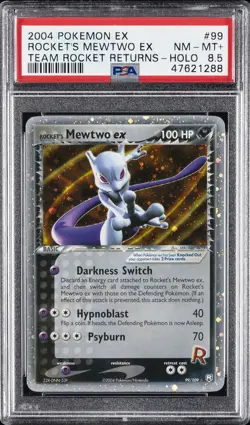 2004 POKEMON EX TEAM ROCKET RETURNS #99 ROCKET'S MEWTWO EX-HOLO PSA 8.5 - Image 1