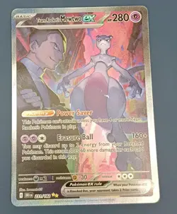 Pokemon TCG Destined Rivals Team Rocket's Mewtwo EX Full Art Card 231/182 NM - Image 1
