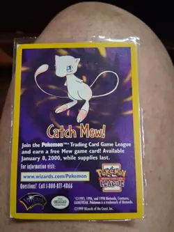 Catch Mew! Mint Pokemon Insert Promo Card Low POP - Image 1