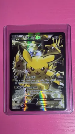 Pokemon Pikachu EX XY124 Full Art Holo Black Star Promo Card 2016 - Image 1