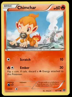 Chimchar 18/114 Common Steam Siege Pokemon Near Mint - Image 1