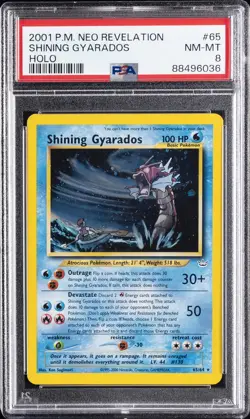 2001 POKEMON NEO REVELATION #65 SHINING GYARADOS-HOLO PSA 8 - Image 1