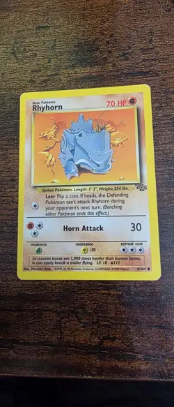 Rhyhorn 61/64 Common Jungle Pokemon Near Mint - Image 1