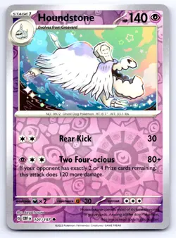 Pokemon Houndstone SV03: Obsidian Flames OBF Reverse Holofoil 101/197 NM - Image 1