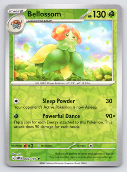 Pokemon Bellossom SV03: Obsidian Flames OBF Reverse Holo 003/197 NM - Image 1