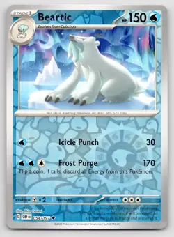 Pokemon Beartic Obsidian Flames OBF UC REVERSE HOLO 054/197 NM - Image 1