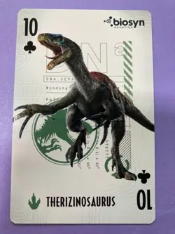 Jurassic World Dominion Playing Card Therizinosaurus 10 of Clubs Japanese F/S - Image 1
