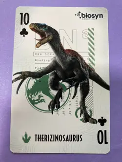 Jurassic World Dominion Playing Card Therizinosaurus 10 of Clubs Japanese F/S - Image 2