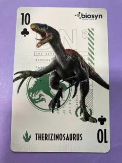 Jurassic World Dominion Playing Card Therizinosaurus 10 of Clubs Japanese F/S - Image 3