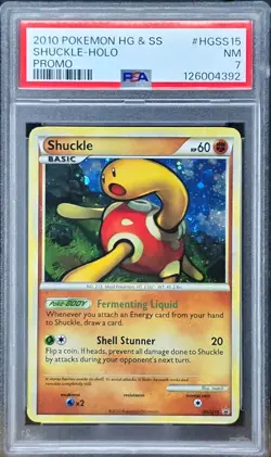 2010 POKEMON HEARTGOLD & SOULSILVER PROMO #HGSS15 SHUCKLE-HOLO PSA 7 *LOW POP* - Image 1
