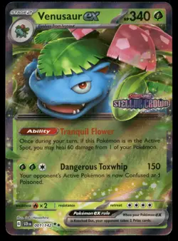 Venusaur ex (Stellar Crown Stamp) 001/142 Holo Pokemon NM - Image 1