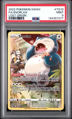 2022 POKEMON SWORD & SHIELD LOST ORIGIN #TG10 FA/SNORLAX PSA 9 - Image 1