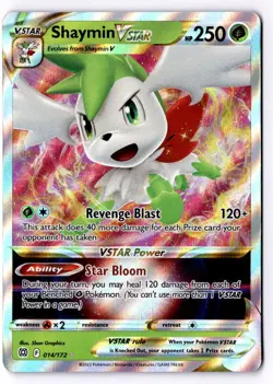 Shaymin VSTAR 014/172 Holo VSTAR Rare Brilliant Stars Pokemon Near Mint - Image 1