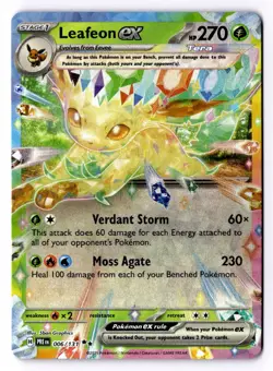 Leafeon ex - 006/131 006/131 Holo Double Rare Prismatic Evolutions Pokemon NM - Image 1