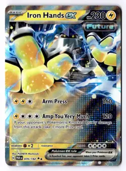 Iron Hands ex 070/182 Double Rare Paradox Rift Pokemon NM - Image 1