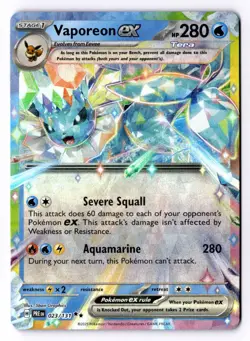 Vaporeon ex - 023/131 023/131 Holo Double Rare Prismatic Evolutions Pokemon NM - Image 1