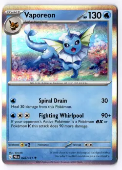 Vaporeon 022/131 Holo Rare Prismatic Evolutions Pokemon Near Mint - Image 1