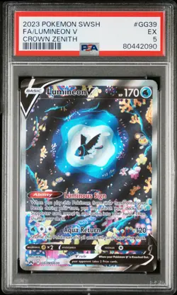 2023 Pokemon Lumineon V Sword Shield Crown Zenith GG39/GG70 PSA 5 - Image 1