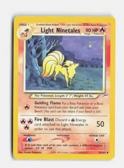 Light Ninetales 050/105 Unlimited Neo Destiny Pokemon LP - Image 1