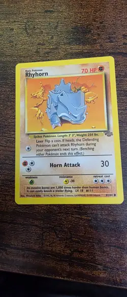 Rhyhorn 61/64 Common Jungle Pokemon Near Mint - Image 1