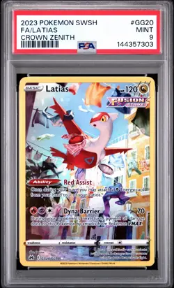 2023 POKEMON SW&SH CROWN ZENITH #GG20 FA/LATIAS CROWN ZENITH PSA 9 - Image 1