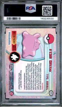 2000 TOPPS CHROME POKEMON T.V. #132 DITTO PSA 10 GEM MINT MODERN GRADE POP 64 - Image 2