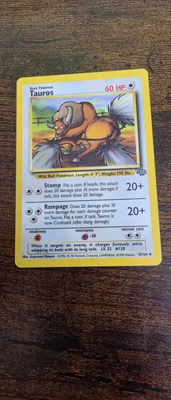 Tauros 47/64 Uncommon Jungle Pokemon Near Mint - Image 1