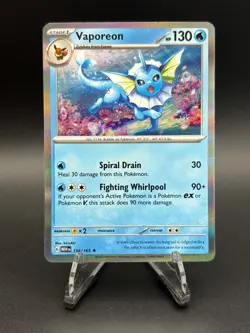Vaporeon 134/165 - Scarlet & Violet 151 Holo Rare Pokemon TCG NM - Image 1