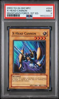 2003 Yu-Gi-Oh! X-Head Cannon Magician's Force MFC 1st Edition Super Rare PSA 9 - Image 1