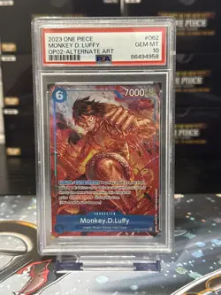 2023 One Piece Monkey D Luffy Alt Art OP02-062 Paramount War PSA 10 English - Image 5