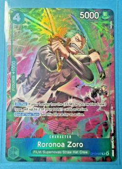 One Piece TCG OP-15/EB04 Roronoa Zoro OP13–037 Treasure Rare - Image 1