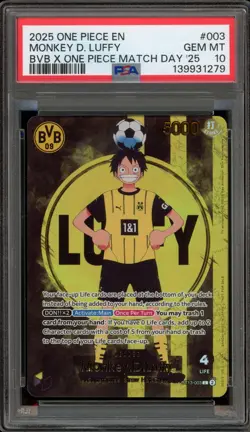 One Piece CCG Monkey.D.Luffy BVB X One Piece Match Day '25 ST13-003 PSA 10 - Image 1