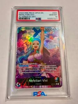 2023 One Piece Nefeltari Vivi Leader Alternate Art OP04-001 PSA 10 - Image 1