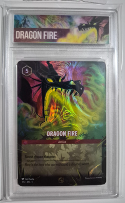 Disney Lorcana Promo Dragon Fire w/Custom Case DLPC NM EN Rare - Image 1