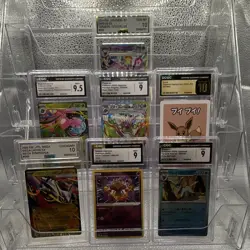 Graded Japanese/English Pokemon TCG 7-Card Lot: Espeon ex, Eevee, Glaceon - Image 1