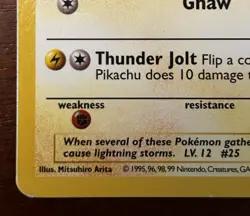 Pokemon Pikachu Card Red Cheek Shadowless 58/102 Base Set Rare - Image 2