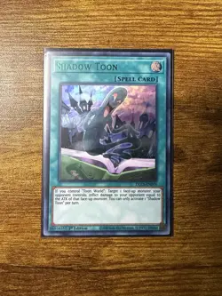 YuGiOh Spell Card Shadow Toon DLCS-EN076 1st Edition GREEN Ultra Rare - Image 1