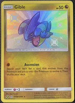 Gible SV38/SV94 Hidden Fates: Shiny Vault Holo - Pokemon Card - Image 1