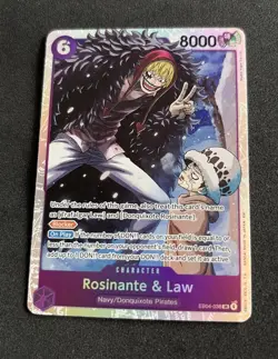 Rosinante & Law EB04-038 SR Foil English One Piece Card Game Azure Sea’s Seven - Image 1