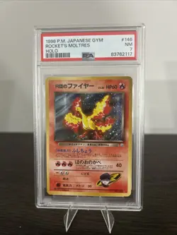 PSA 7 Rocket'S Moltres Japanese Gym Heroes 146 Holo Pokemon Card - Image 1