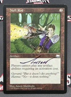 MTG Null Rod- Signed -Weatherlight Magic the Gathering Card #154 - Image 1