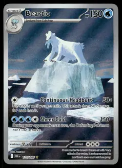 Pokemon Cards Beartic 110/086 Black Bolt Holo Illustration Rare NM - Image 1